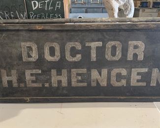 Antique WOOD Doctors advertising sign 