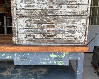 Fantastic vintage Industrial steel multi drawer storage cabinet 