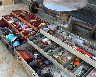 Vintage fishing tackle boxes 