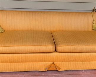KNOLE Mid century ratcheting arm brass hardware divan, Japanese made sofa 
