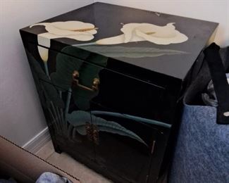 Asian themed cubed nightstand  $75
