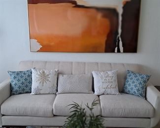 What a beautiful  neutral couch Only 6 months old. My clients are moving back to Washington  State 