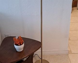 Goldtone floor lamp $45