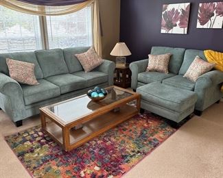 Mint Condition, Couch ,  Loveseat and Ottoman by J Furniture 