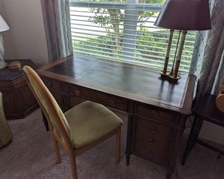 Leather bound top office desk