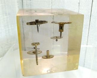 lucite encased gears style of Pierre Giraudon
