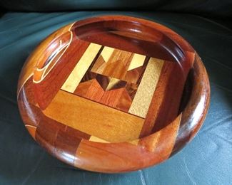 staved hand crafted wood bowl