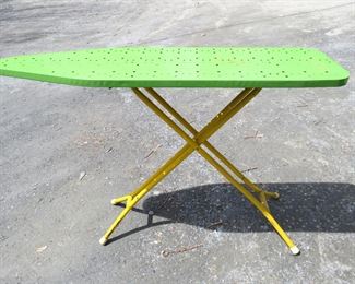 vintage green and yellow ironing board 