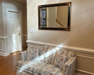 loveseat and mirror