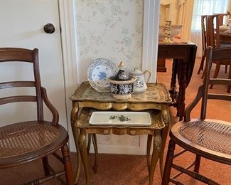 Pr antique cane seat chairs