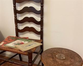 Ladder back chair & Polynesian table