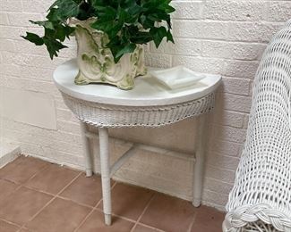 Wicker Demi-lune table