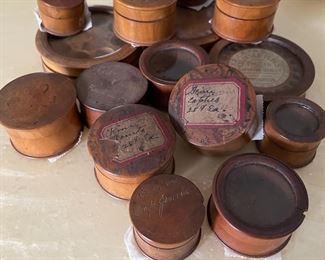 Antique wooden watch part boxes