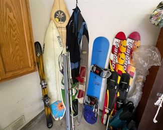 Surfboards, Snowboards and Water Skis
