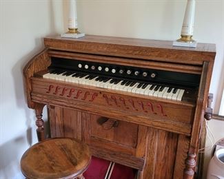 Antique organ and stool