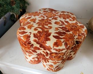Small vtg floral footstool
