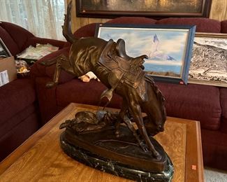 Frederic Remington Bronze Sculpture "Wicked Pony"  21" tall sculpture