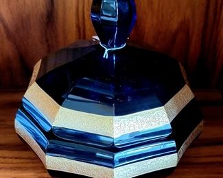 Moser Gold Gilt Jar with Lid