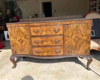 02 Beautiful Antique Sideboard with Drawers Locking Doors