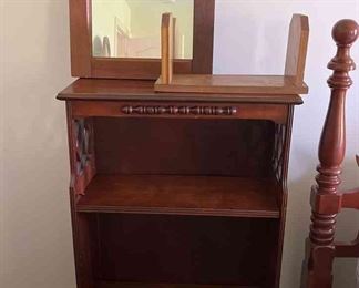 Vintage Book Case Mirror  Shelf Top Book Case