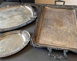 We Believe to Be Silver Plate Platters