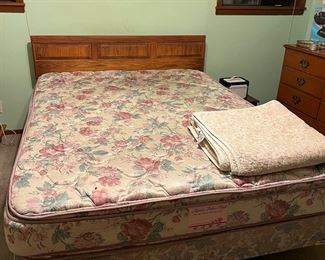 queen bed, mid century headboard