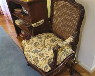 Beautifully upholstered dining chairs with cane back 