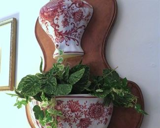 Very nice mounted pottery font and basin 