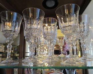 Gorgeous set of cut crystal wine glasses