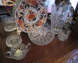 Some signed cut crystal