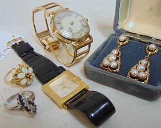 Estate Gold Collection Jewelry, watches