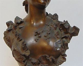 Bronze bust of a lady, Carrier Belleuse