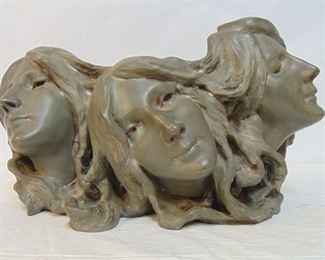 3 Graces, Lon Noel Delagrange bronze sculpture
