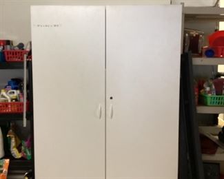 (2) Laminate wardrobe storage cabinets w/adjustable shelves,  48” x 21” x 72”, $89 each