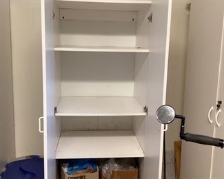 Single laminate wardrobe storage cabinet, 30” x 24” x 70”, $59