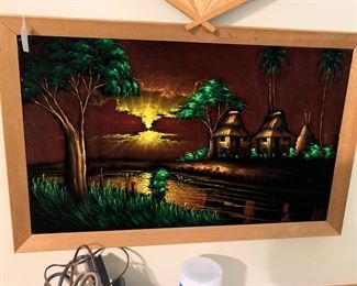 Much artwork, largely with an Asian influence.