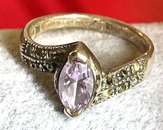 Sterling Silver Ring With Amethyst Like Stone