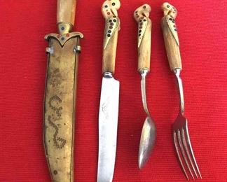 Vintage Silverhorn Phoenix Bird Knife Cutlery Set  Lebanon