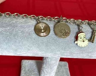 TC Sterling Silver Charm Bracelet With Charms