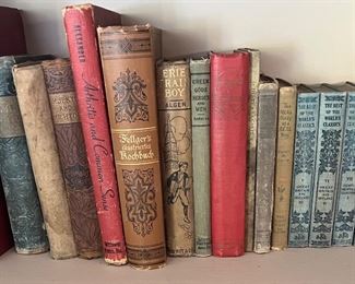 variety of antique books