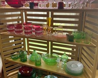 Jefferson glass, Mosser Glass, depression glass and more.