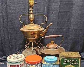 Copper Looking Teapot Lamp And More