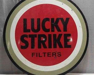 Double Sided Metal Lucky Strike Sign