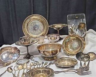 Silver Plate Bowl Flatware And More