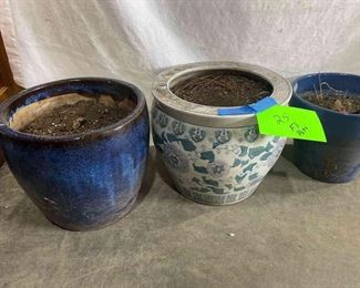 Trio Of Outdoor Flower Pots