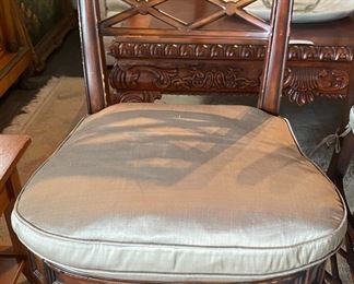 Theodore Alexander Chairs with Silk Cushions and Bows  - 8 Available