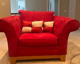 Modern Plush Red Chair
