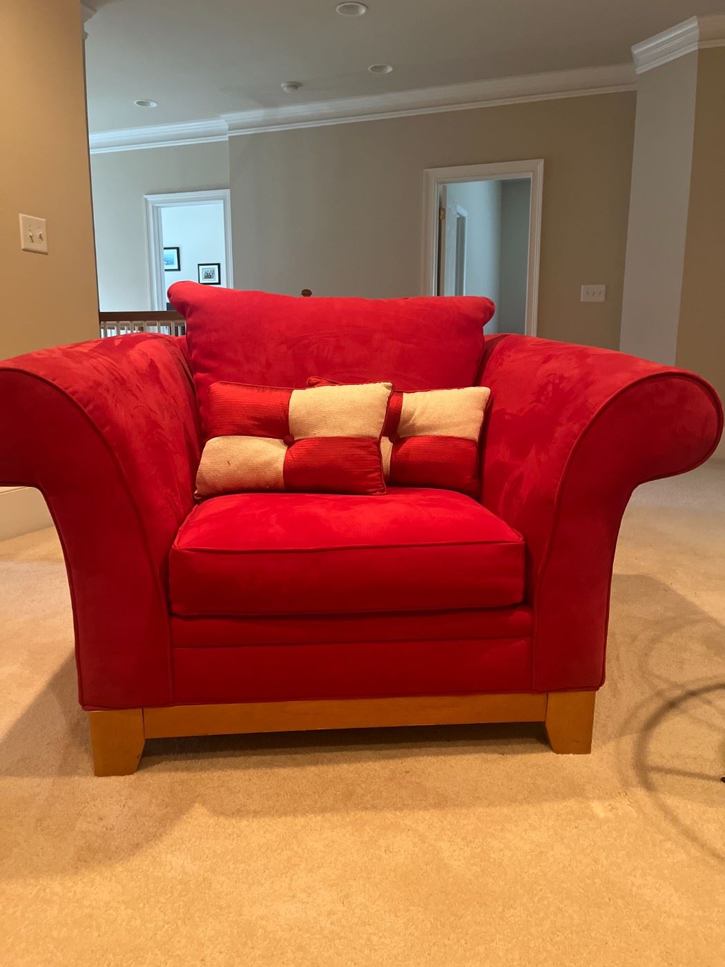 Modern Plush Red Chair