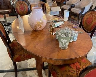 Oval Dining Table (comes with two leaves) and Custom Chairs