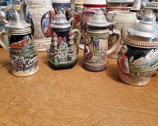 Beautiful steins - many from Germany